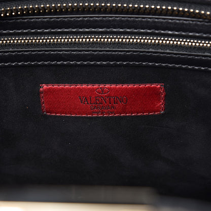 Valentino Garavani Calf Hair Leopard Print Rockstud Double Handle Tote Black 6 of 9