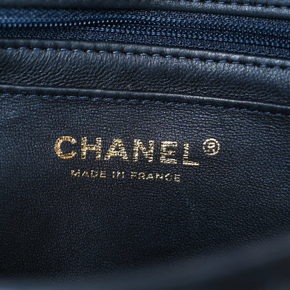 Chanel Lambskin Quilted Mini Top Handle Rectangular Flap Navy Blue 6 of 12