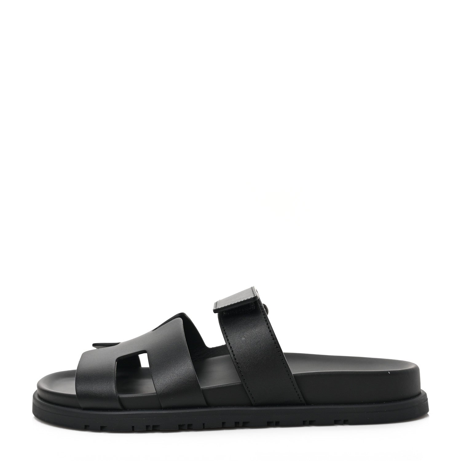 Hermes Calfskin Womens Chypre Sandals 39 Black 1 of 9