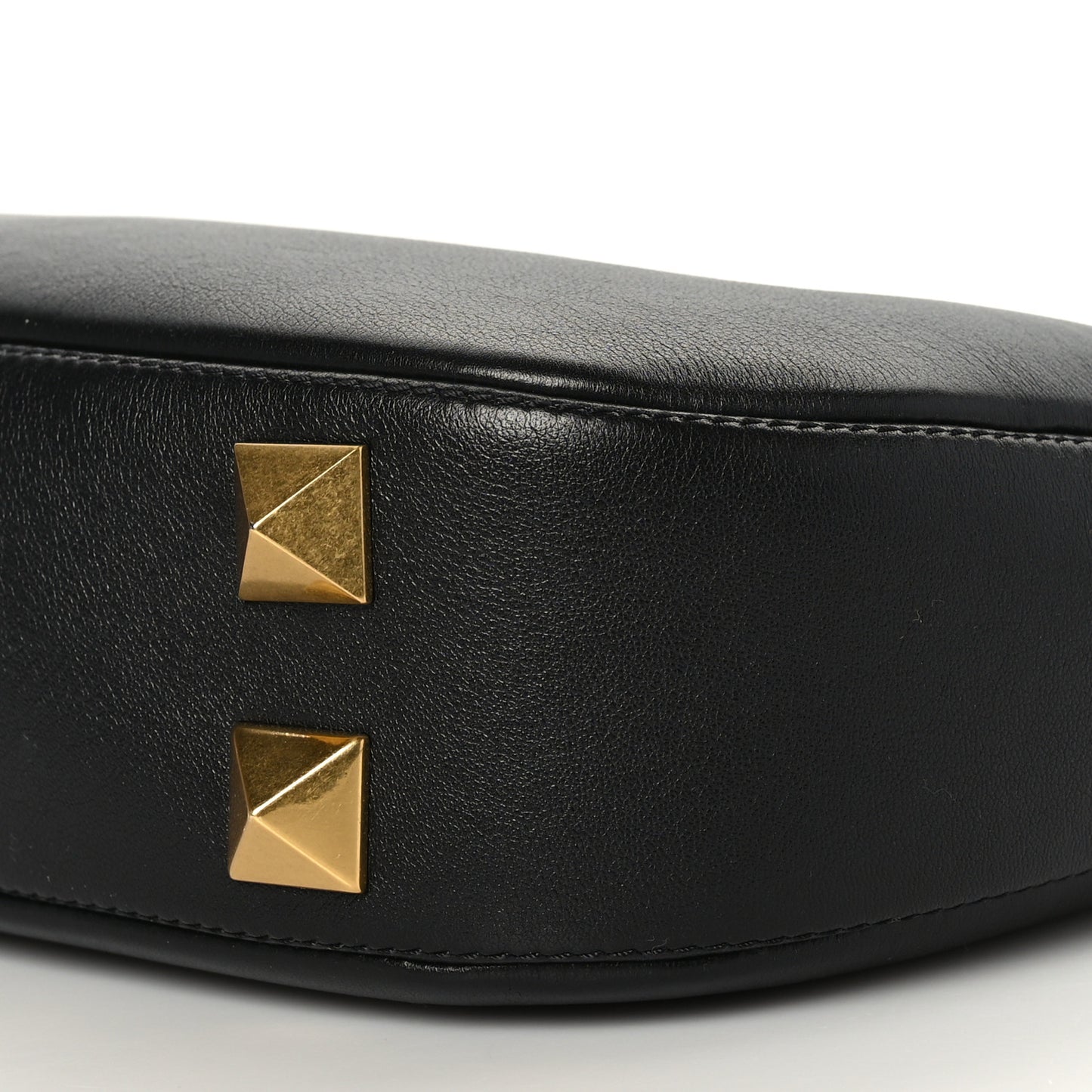 Calfskin Stud Sign Zip Hobo Black