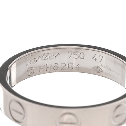 Cartier 18K White Gold 3.5mm LOVE Wedding Band Ring 47 4 4 of 5