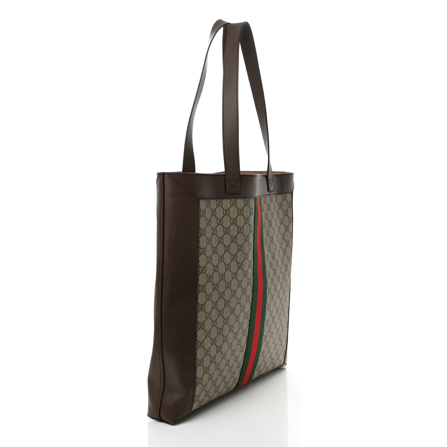 Gucci GG Supreme Monogram Web Large Ophidia Vertical Shopping Tote Brown 4 of 19