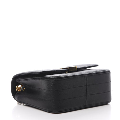 Saint Laurent Grain De Poudre Matelasse Monogram Medium Vicky Chain Bag Black 4 of 11