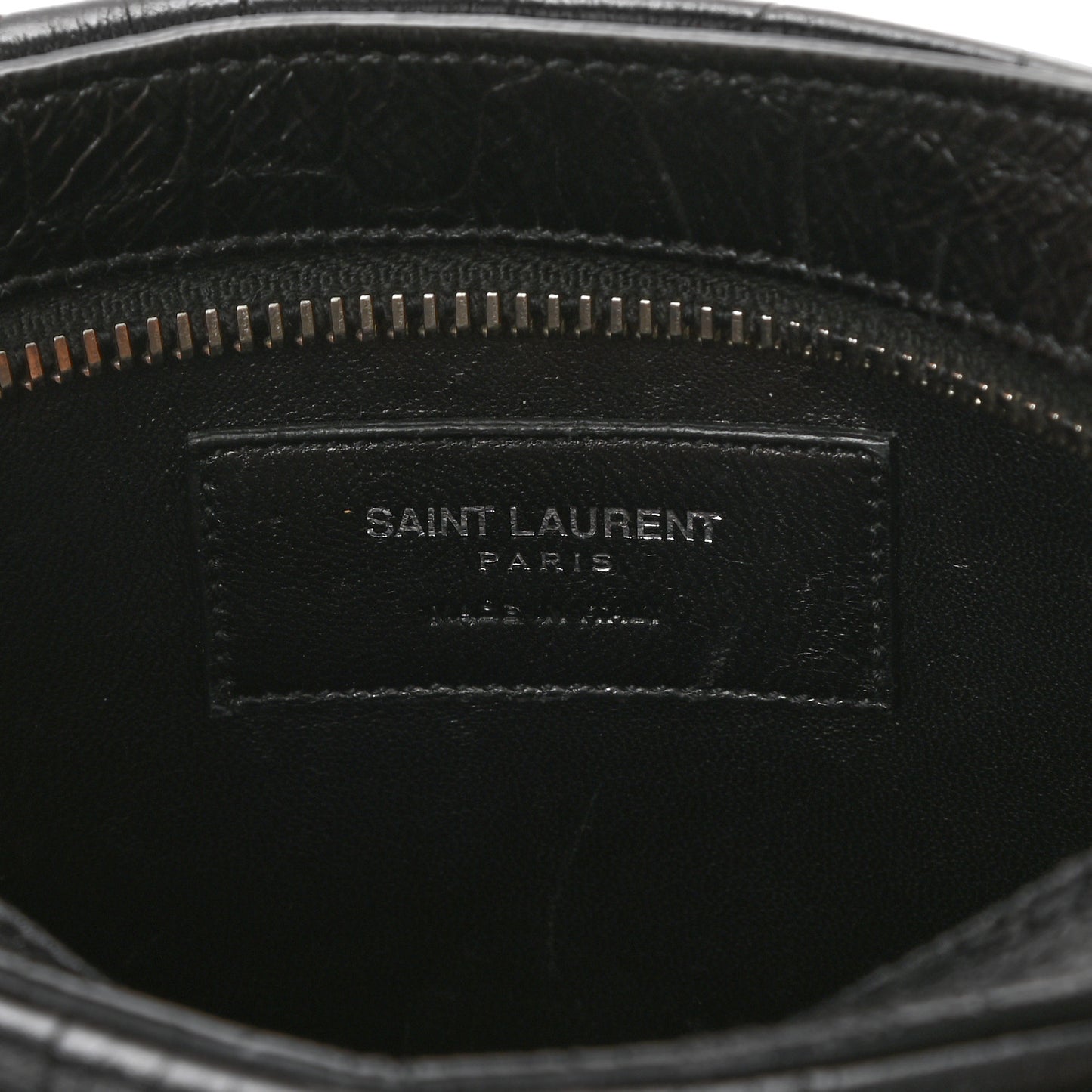 Calfskin Crocodile Embossed Small Classic Monogram Camera Bag Black