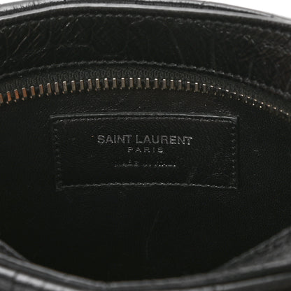 Saint Laurent Calfskin Crocodile Embossed Small Classic Monogram Camera Bag Black 6 of 8