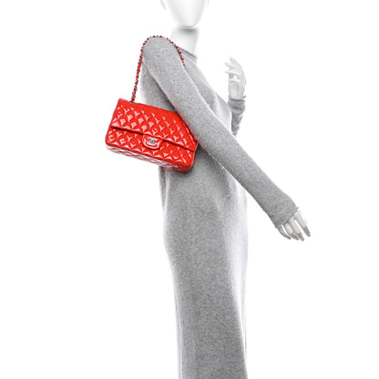 Chanel Patent Quilted Medium Double Flap Red 2 of 12