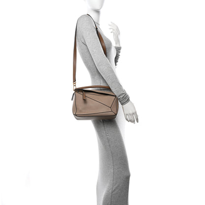 Loewe Grained Calfskin Small Puzzle Bag Sand Mink 2 of 10