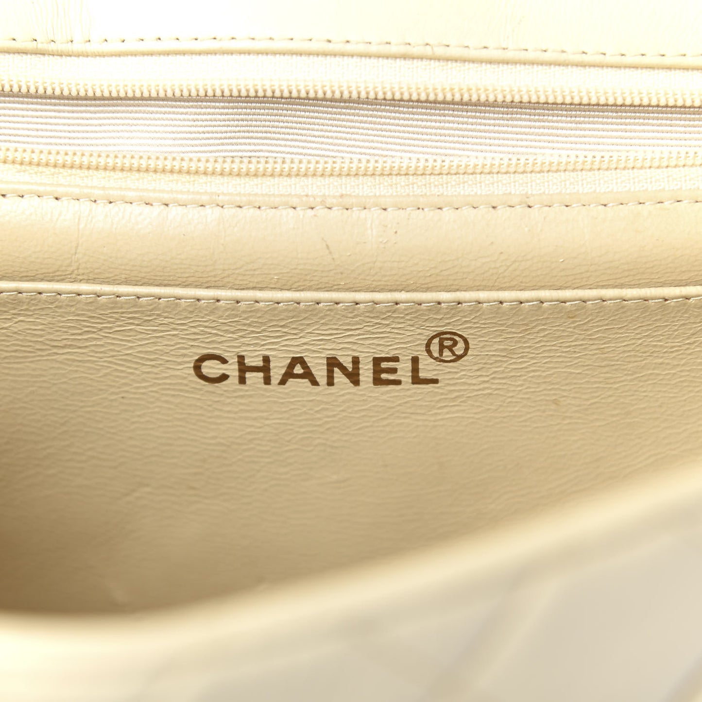 Lambskin Quilted Maxi Single Flap Beige