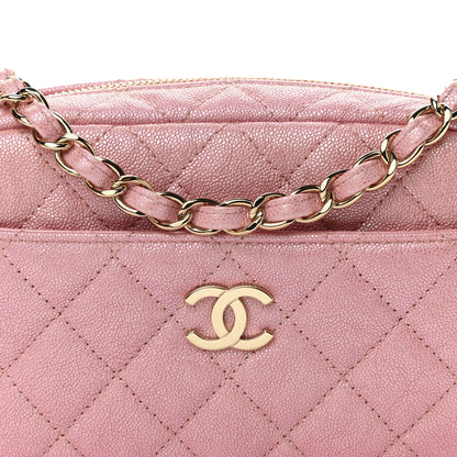 Chanel Iridescent Caviar Quilted Small Timeless Camera Case Pink 8 of 11
