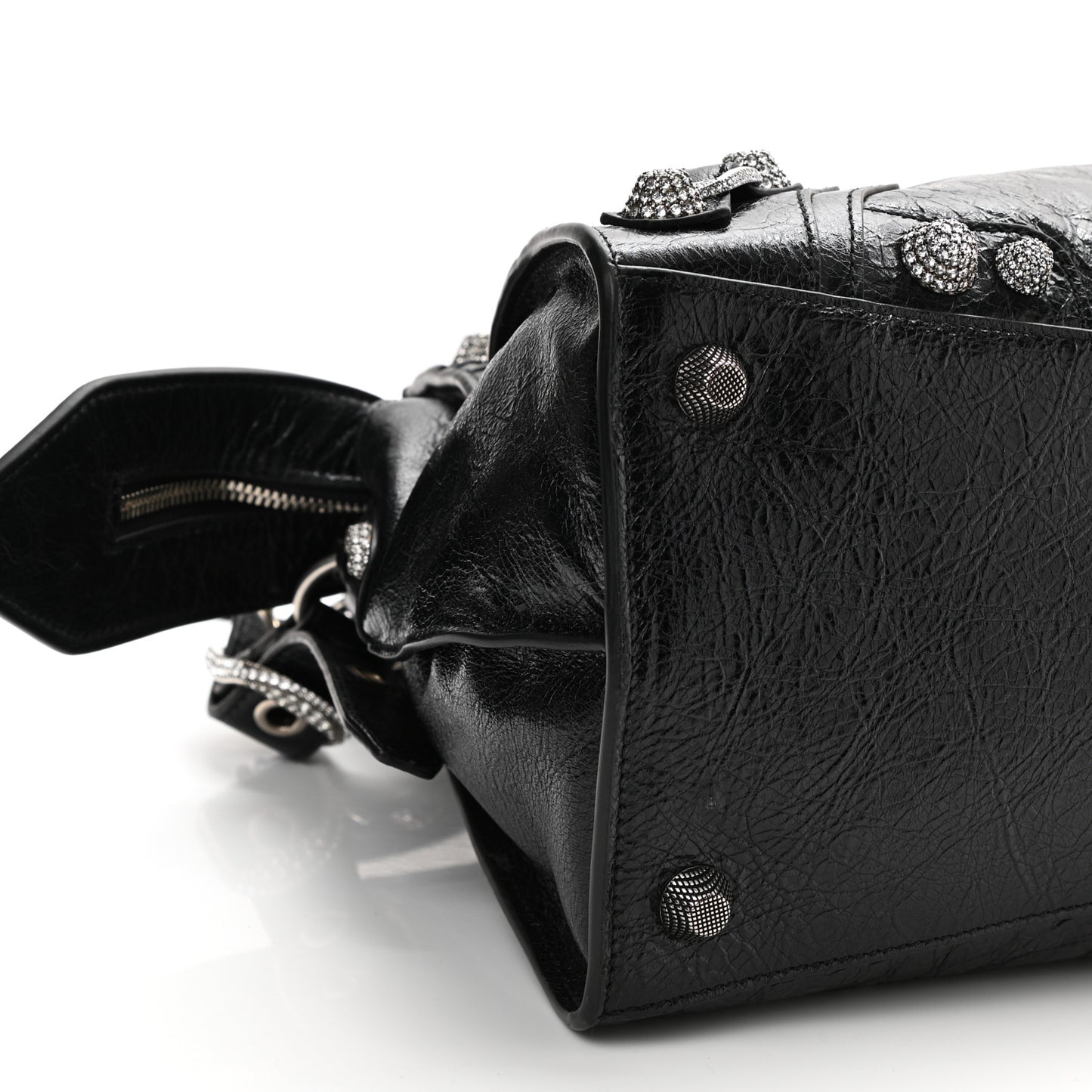 Agneau Arena Crystal Neo Cagole City Handbag Black
