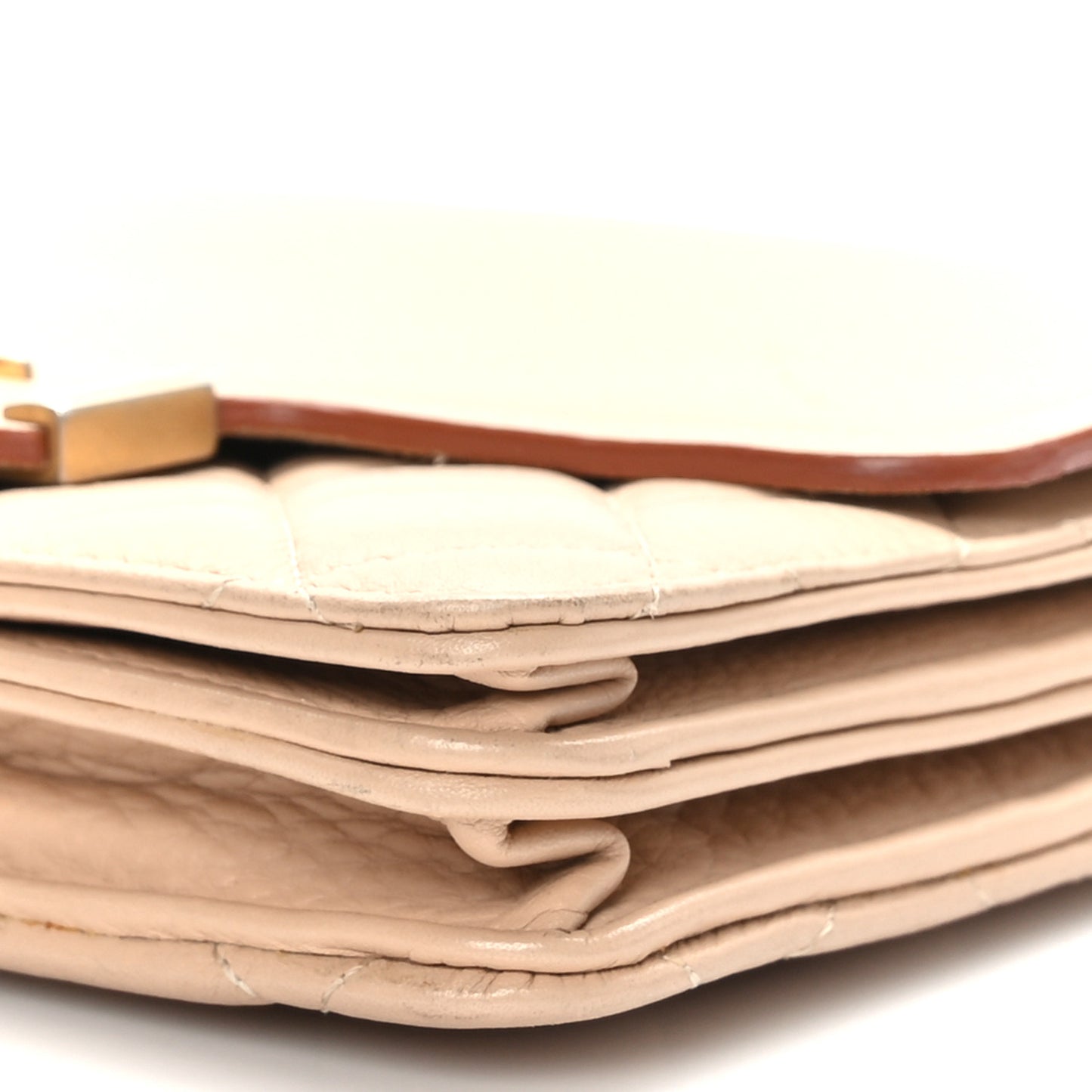 Calfskin Quilted Archi Chic Square Wallet On Chain WOC Beige