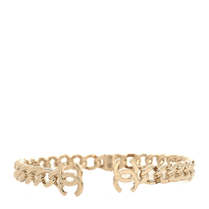 Chanel Metal CC Chain Link Choker Necklace M Gold 3 of 5
