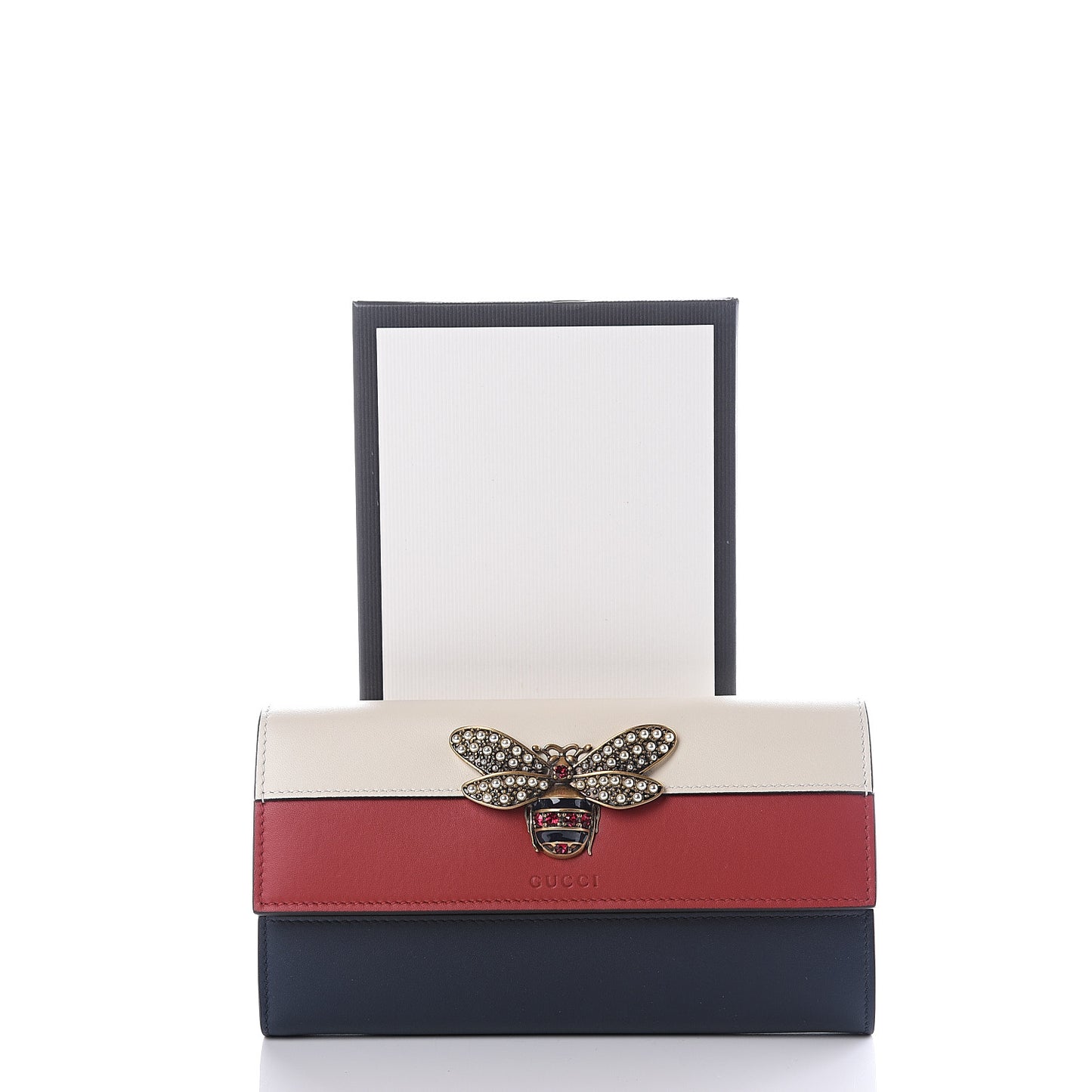Calfskin Queen Margaret Flap Wallet Blue Agata Hibiscus Red Mystic White