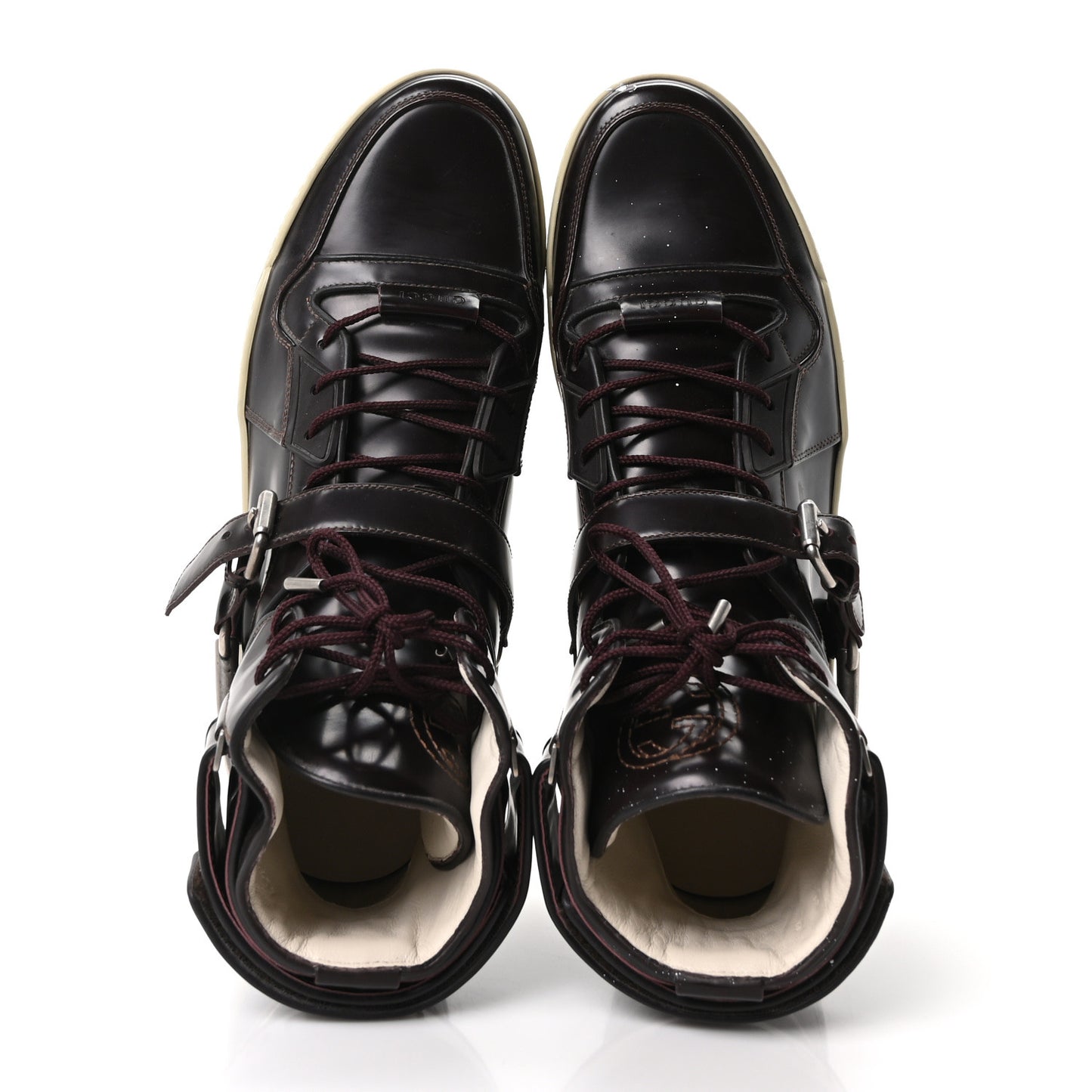 Magnum Calfskin Mens Horsebit High Top Spur Sneakers 12 Grape