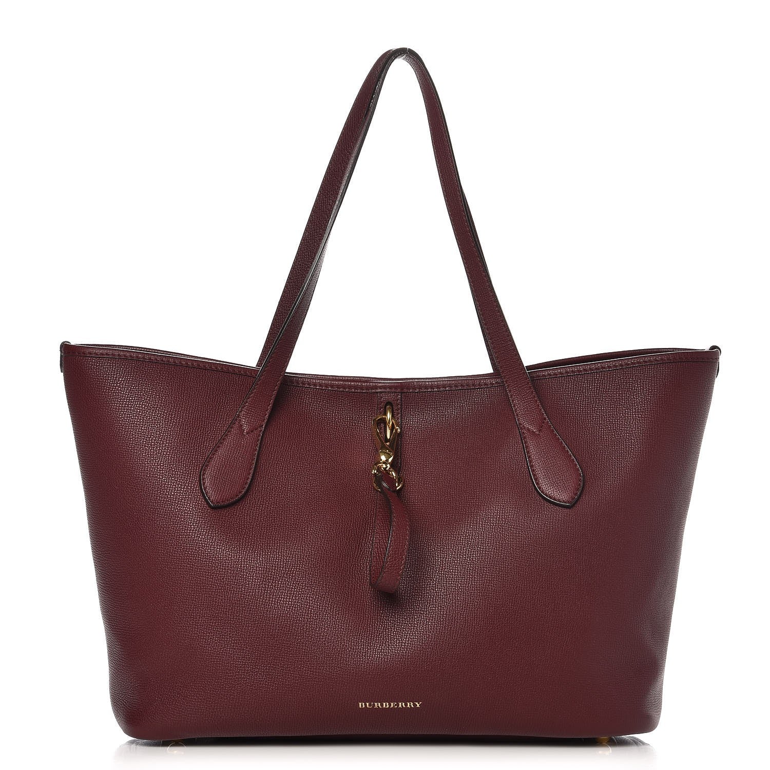 Burberry Grainy Calfskin Medium Honeybrook Tote Dark Plum 1 of 7