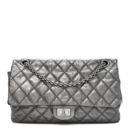 Chanel Metallic Aged Calfskin Quilted 2.55 Reissue 226 Flap Dark Silver 1 of 14