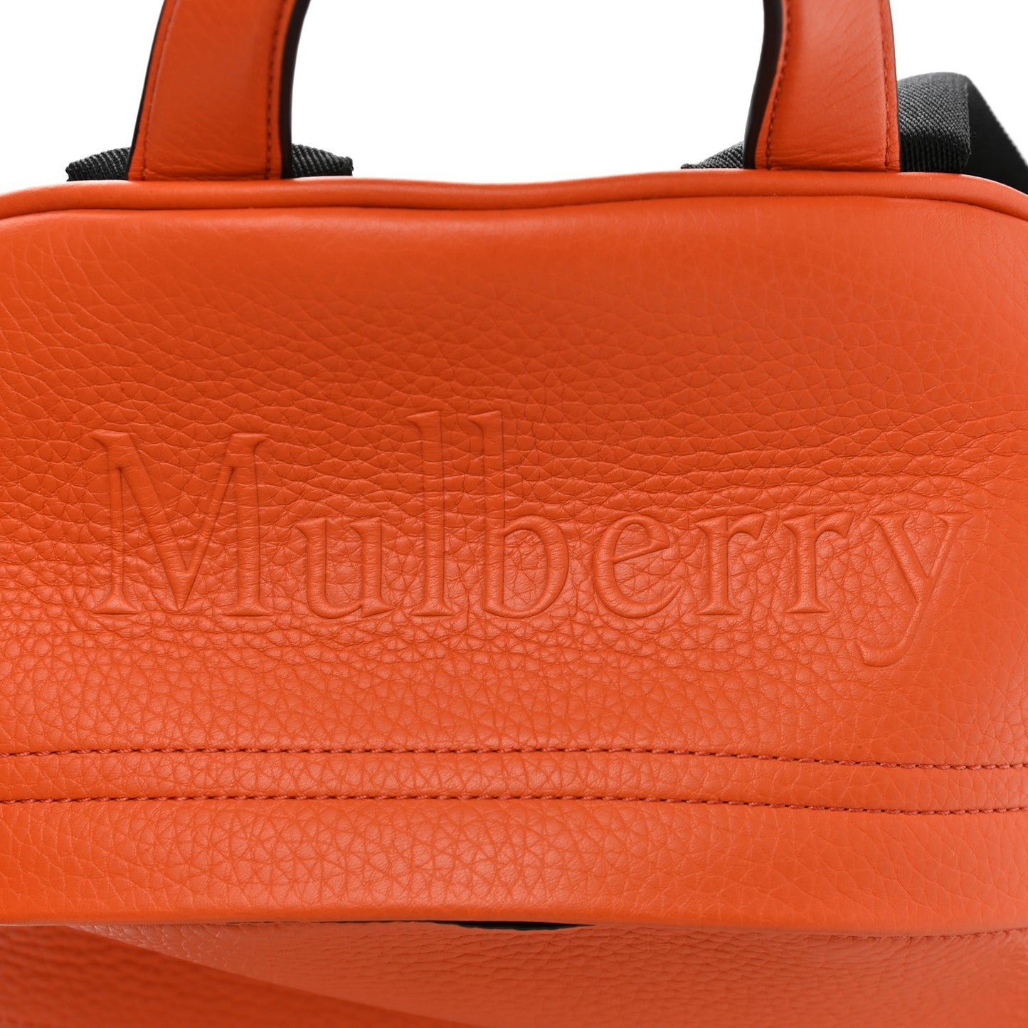 Heavy Grain Calfskin Zipped Backpack Mandarin Orange