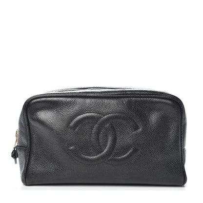 Chanel Caviar Timeless CC Cosmetic Pouch Bag Black 1 of 10