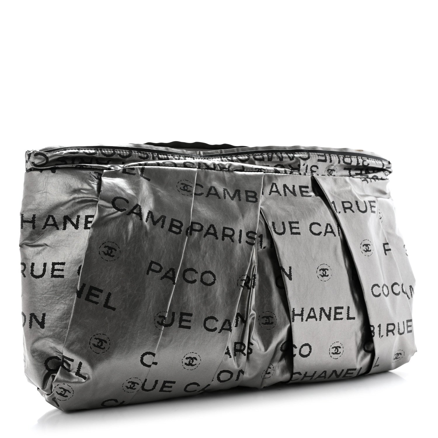 Chanel Coated Canvas Unlimited Clutch Silver 3 of 9