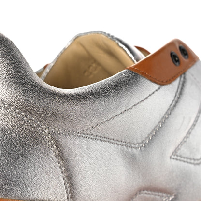 Hermes Metallic Nappa Womens Sneakers 38.5 Gris Argente 9 of 10