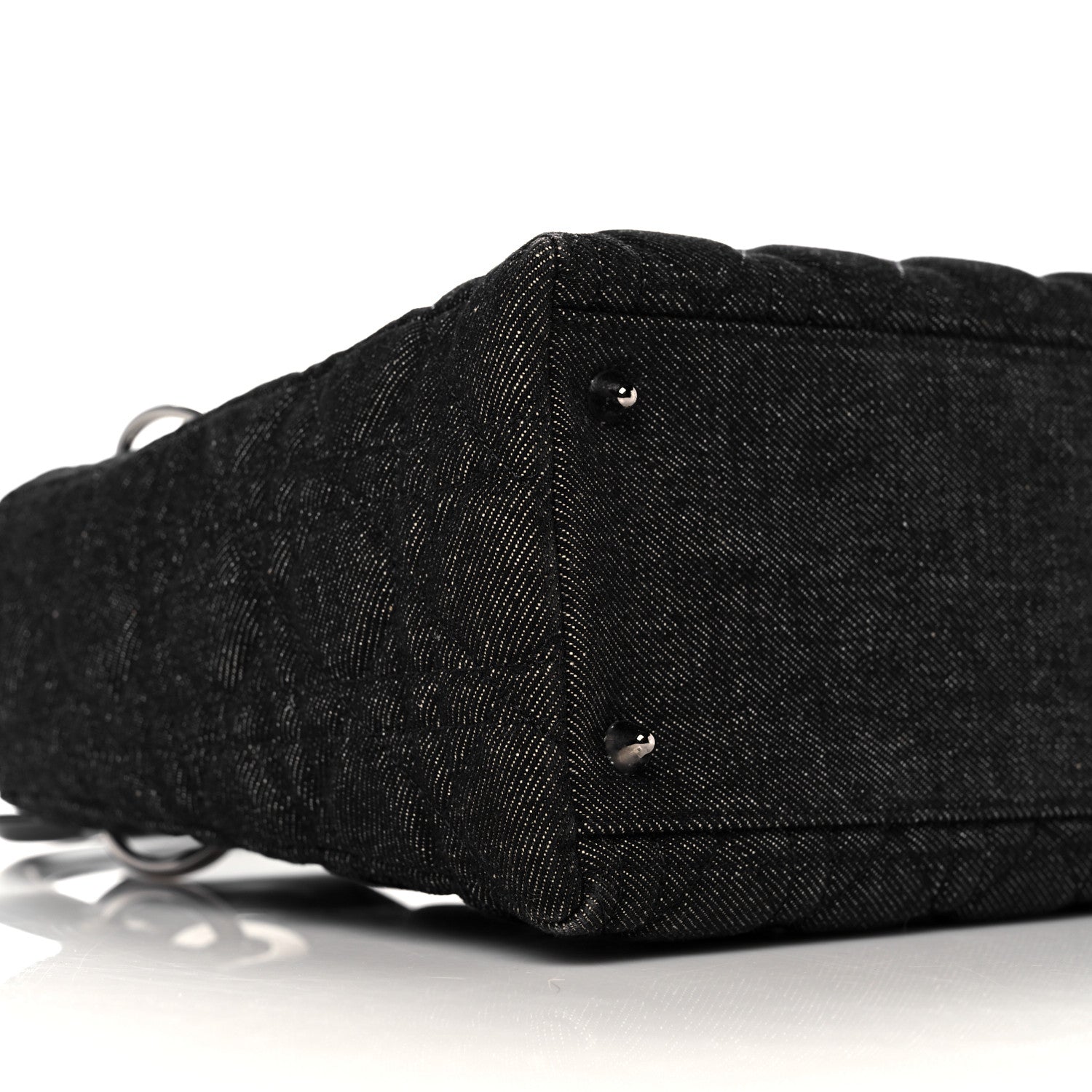 Christian Dior Denim Cannage Medium Lady Dior Black 7 of 11