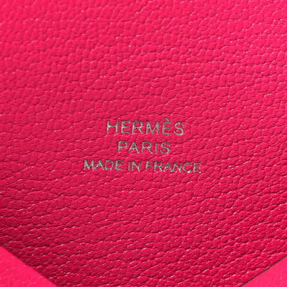 Hermes Chevre Chamkila Calvi Card Case Rose Pop 8 of 9