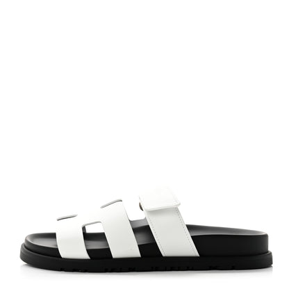 Hermes Calfskin Womens Chypre Sandals 35.5 White 1 of 8