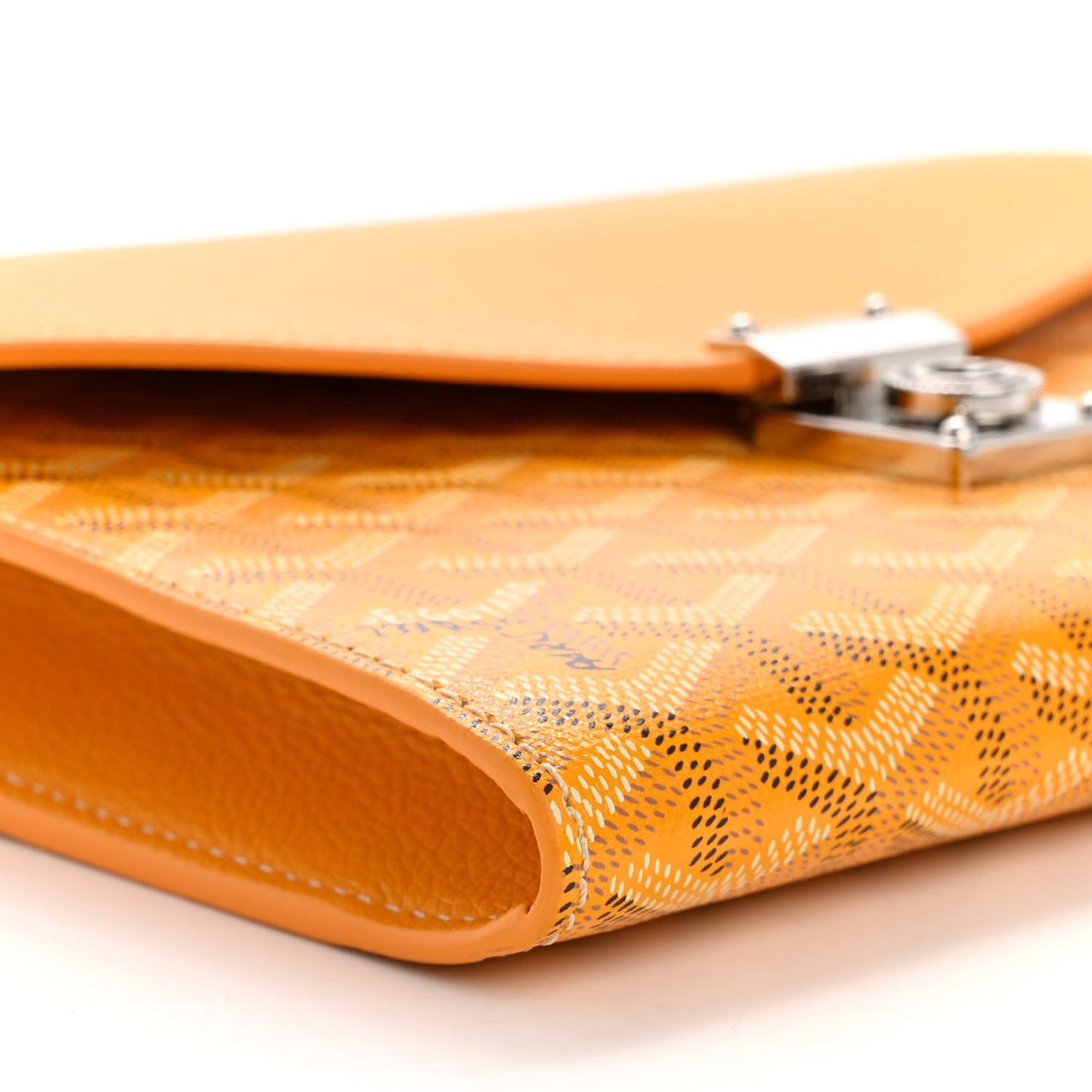 Goyardine Calfskin Chypre Wallet Pouch Yellow