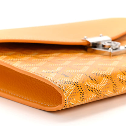 Goyard Goyardine Calfskin Chypre Wallet Pouch Yellow 9 of 14