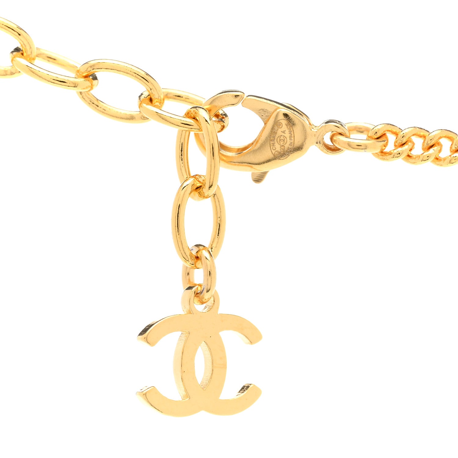 Chanel Crystal Pearl CC Africa Pendant Necklace Gold White 5 of 6