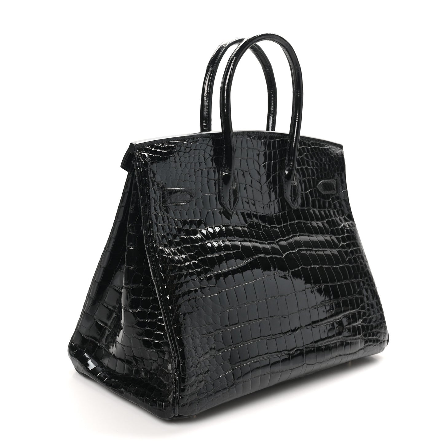 Shiny Porosus Crocodile Birkin 35 Black