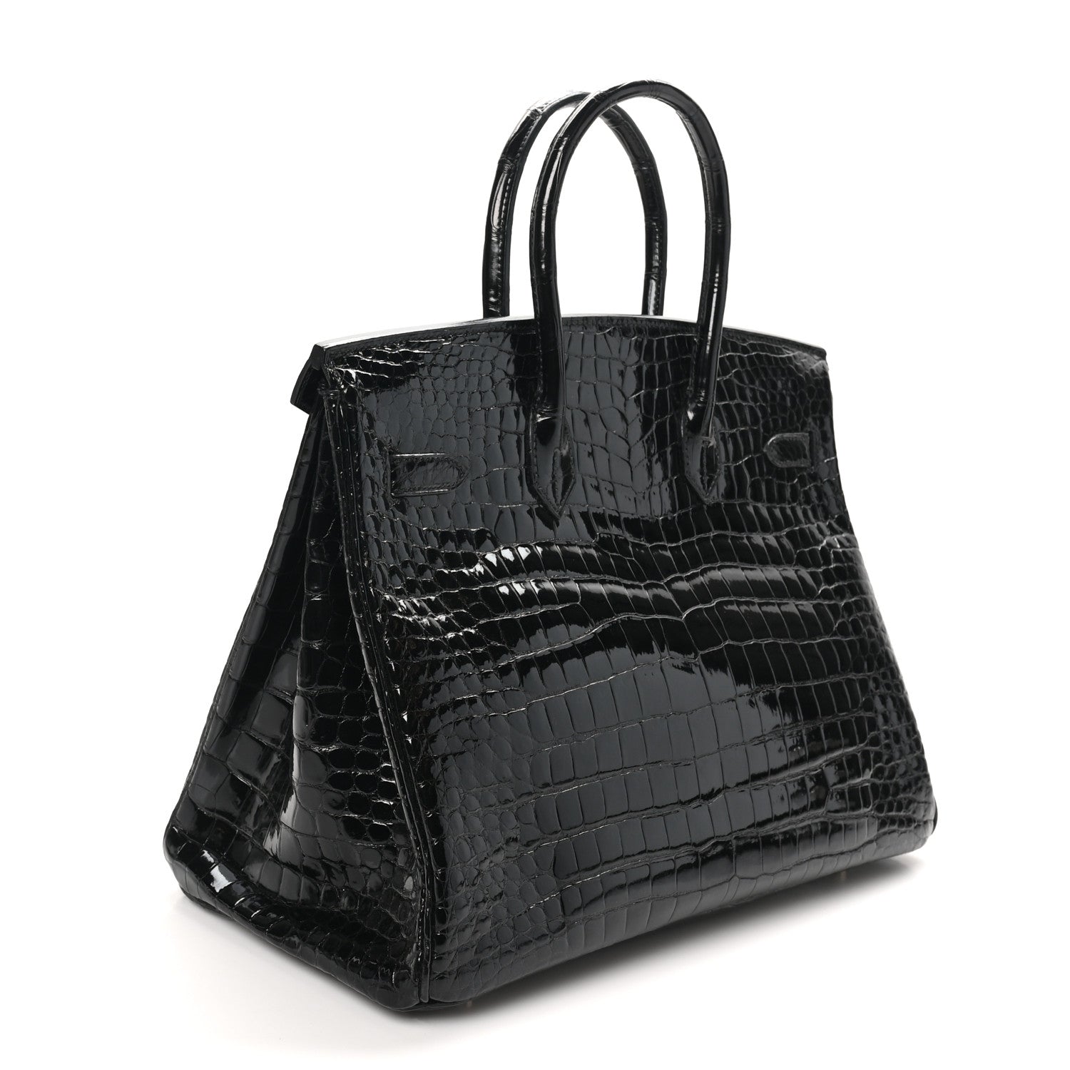 Hermes Shiny Porosus Crocodile Birkin 35 Black 3 of 11