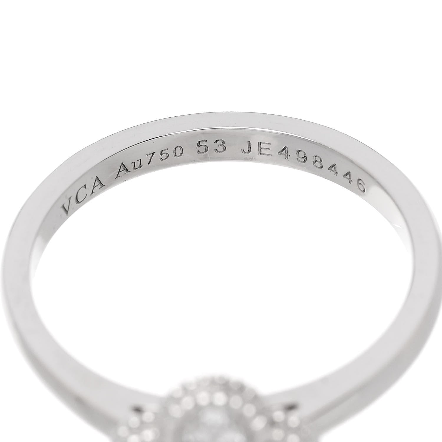 Van Cleef & Arpels 18K White Gold Diamond Sweet Alhambra Ring 53 6.5 5 of 6