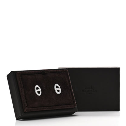 Hermes 18K White Gold Diamond New Farandole Earrings 6 of 6