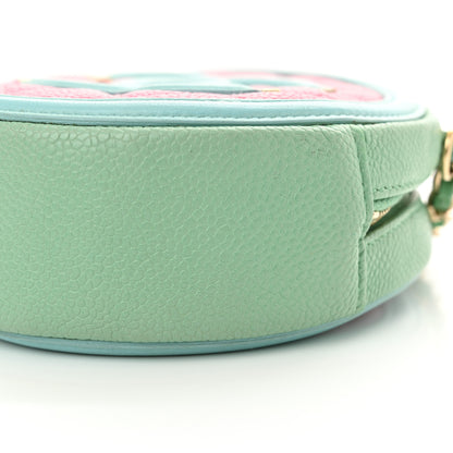 Chanel Caviar Quilted Round Filigree Crossbody Pink Blue Green 10 of 10