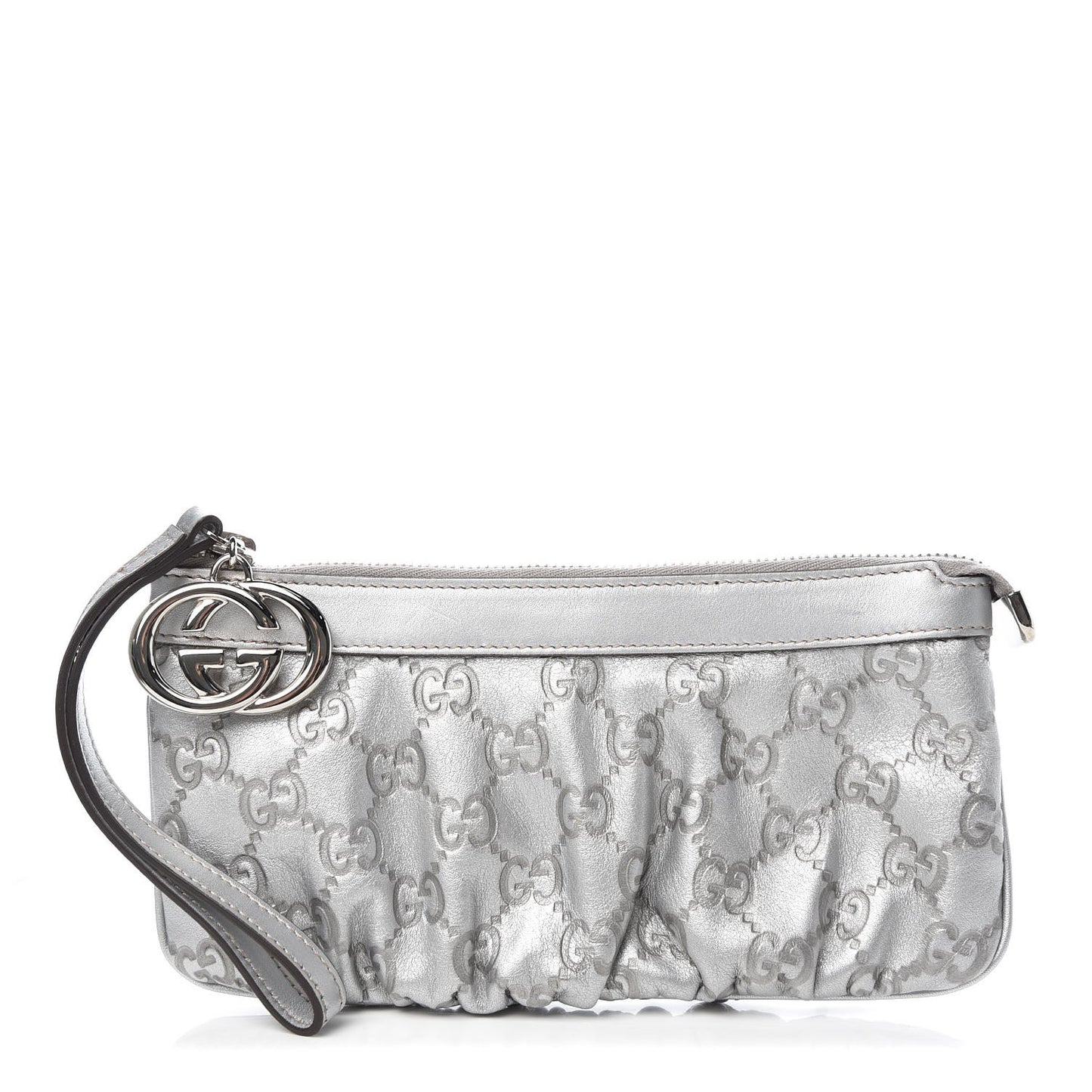 Guccissima New Britt Wristlet Silver
