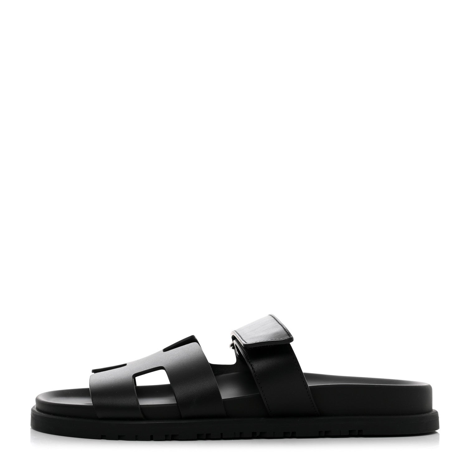 Hermes Calfskin Womens Chypre Sandals 39 Black 1 of 9