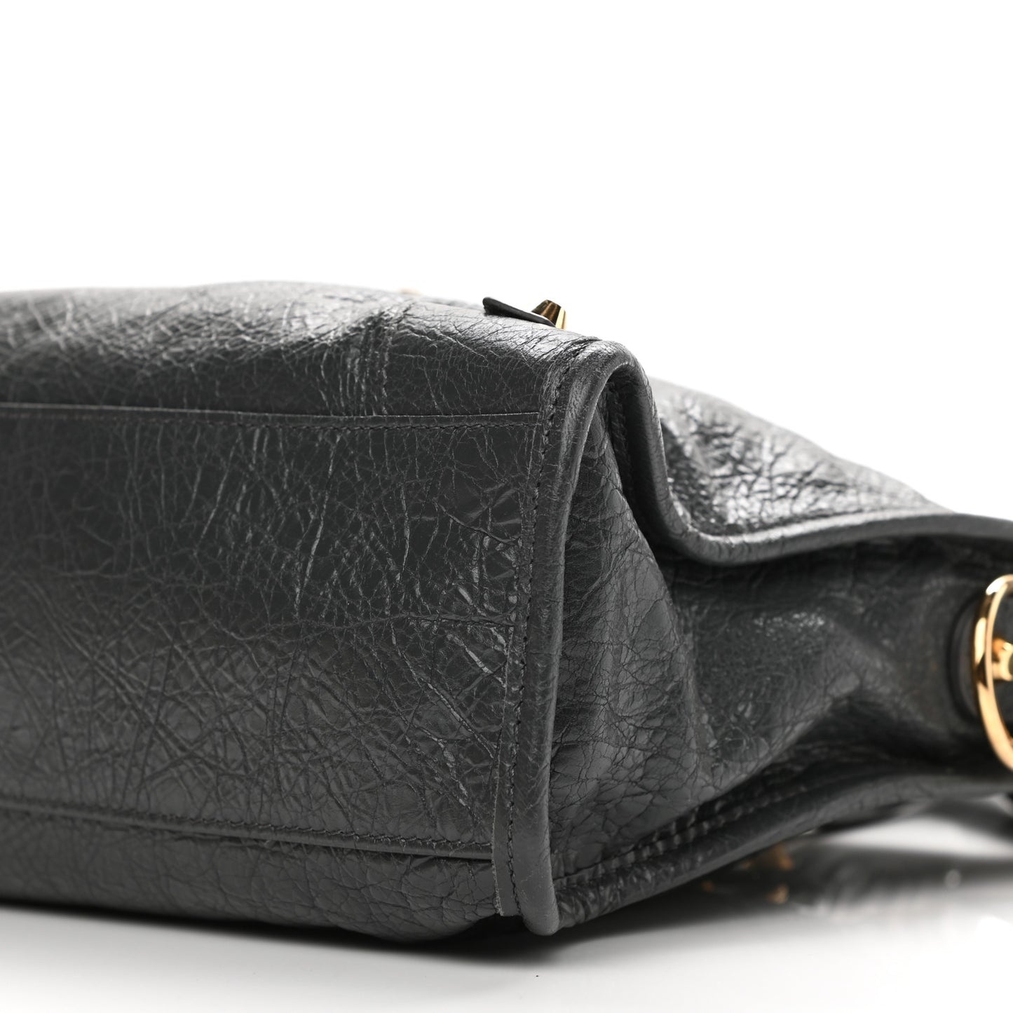 Agneau Classic Gold Hardware S City Gris Fossile
