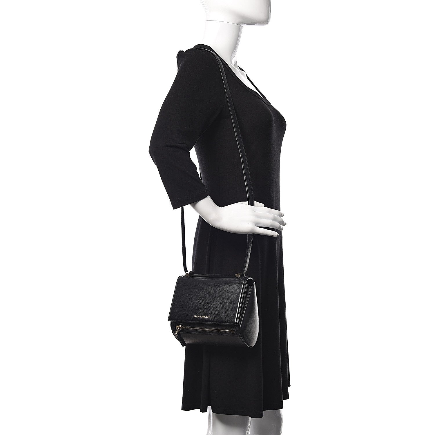 Givenchy Textured Calfskin Mini Pandora Box Crossbody Bag Black 2 of 10
