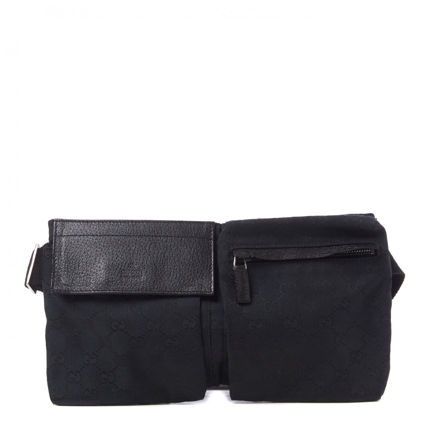 GG Monogram Double Pocket Belt Bag Black