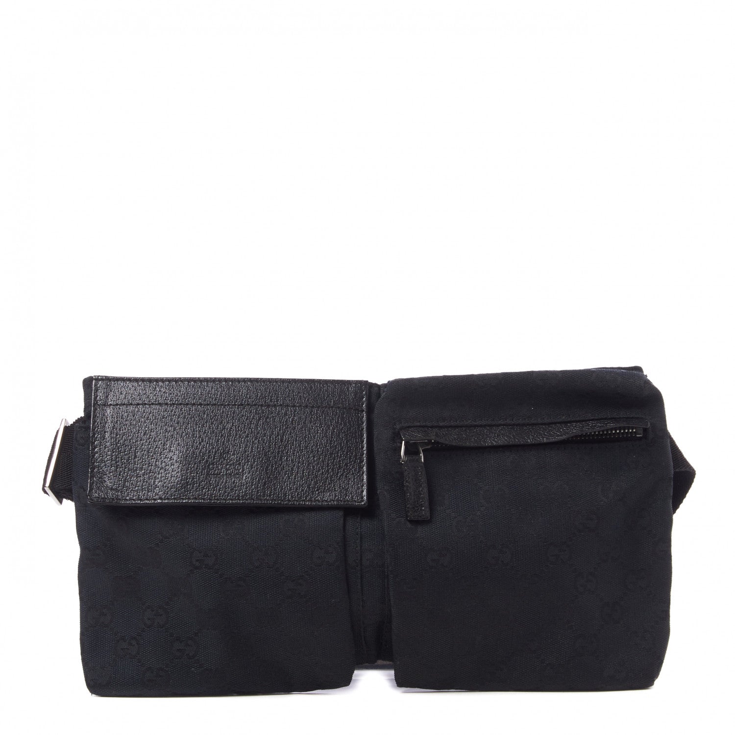 Gucci GG Monogram Double Pocket Belt Bag Black 1 of 11
