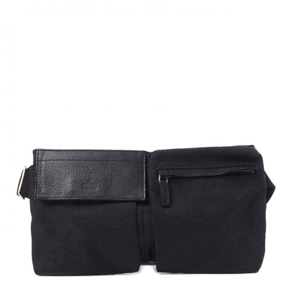 Gucci GG Monogram Double Pocket Belt Bag Black 1 of 11