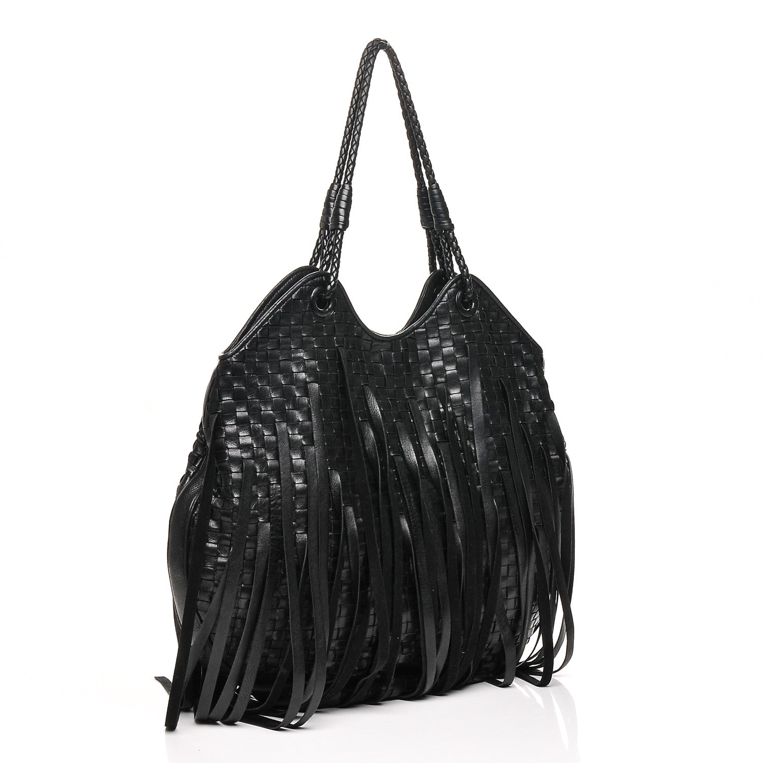 Bottega Veneta Nappa Intrecciato Fringe Hobo Nero Black 3 of 8