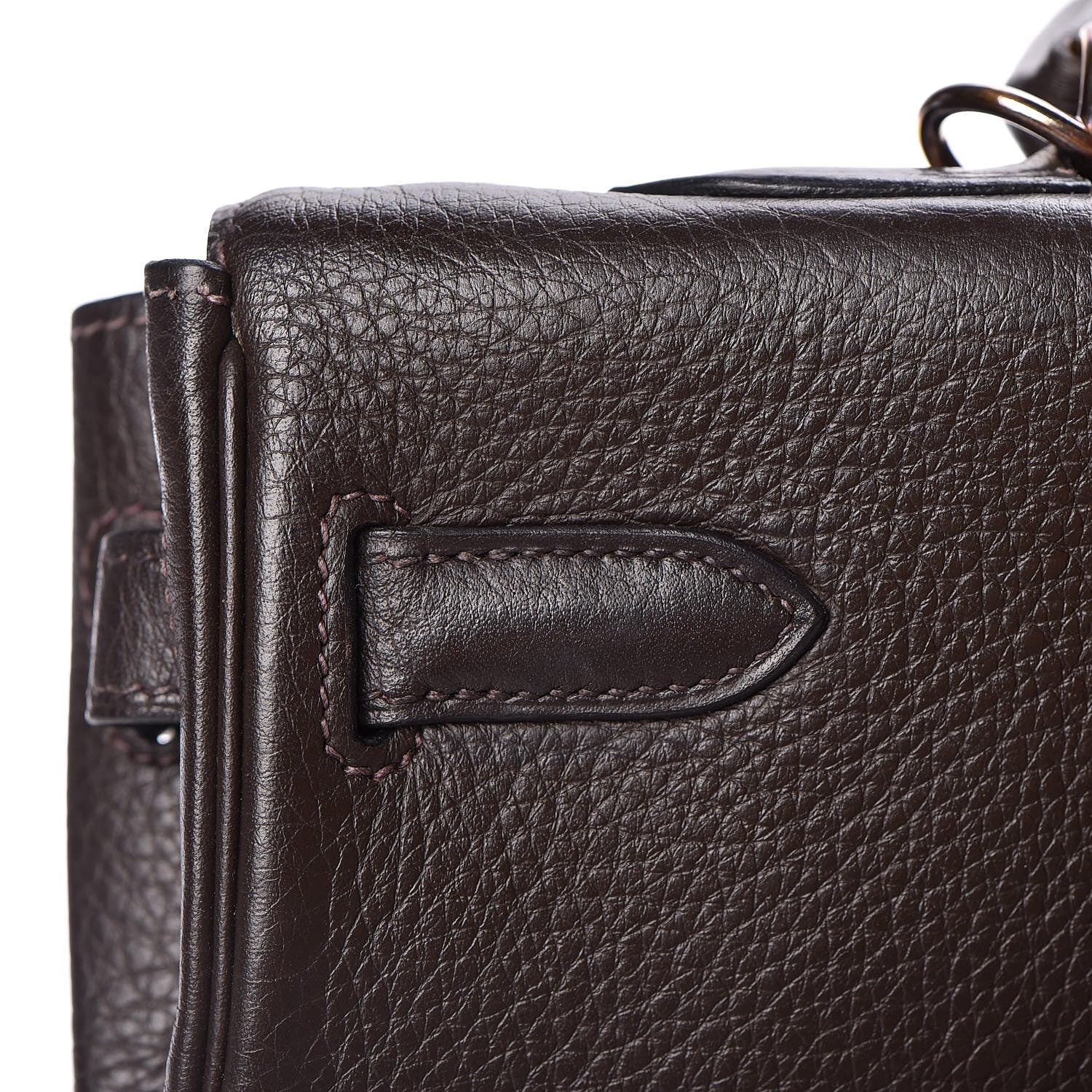 Hermes Taurillon Clemence Kelly Retourne 35 Chocolate 11 of 38