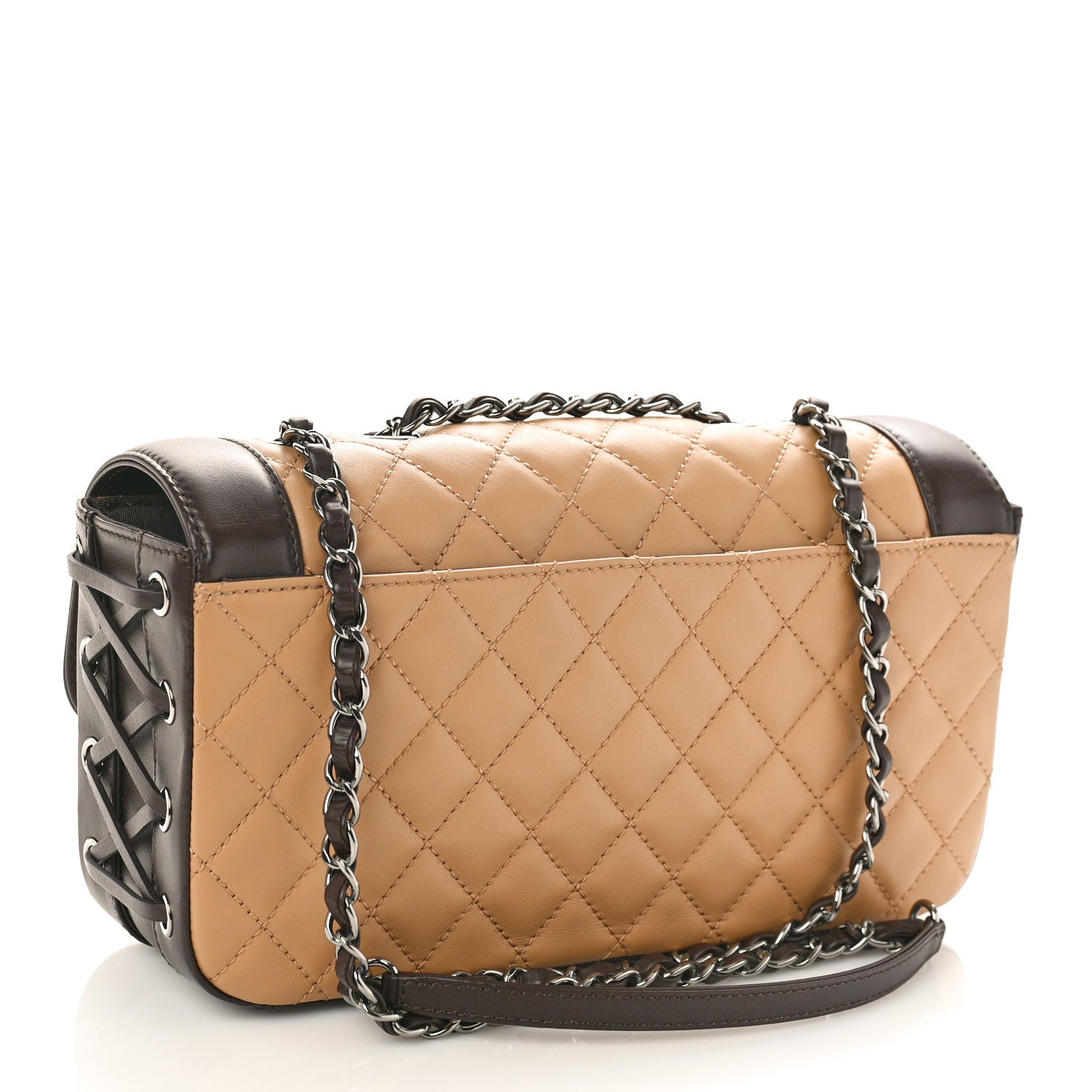 Chanel Calfskin Quilted Medium Coco Corset Flap Brown Beige 3 of 11