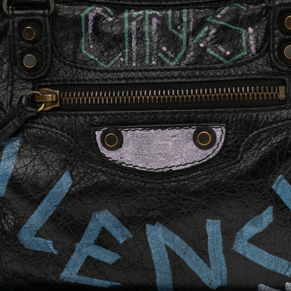 Balenciaga Agneau Graffiti All Over Classic Hardware S City Black Multicolor 8 of 10
