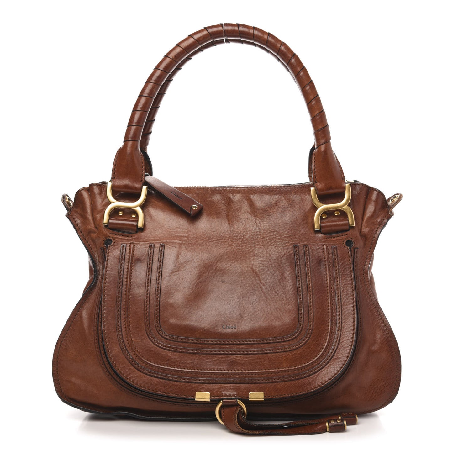 Calfskin Medium Marcie Satchel Mahogany