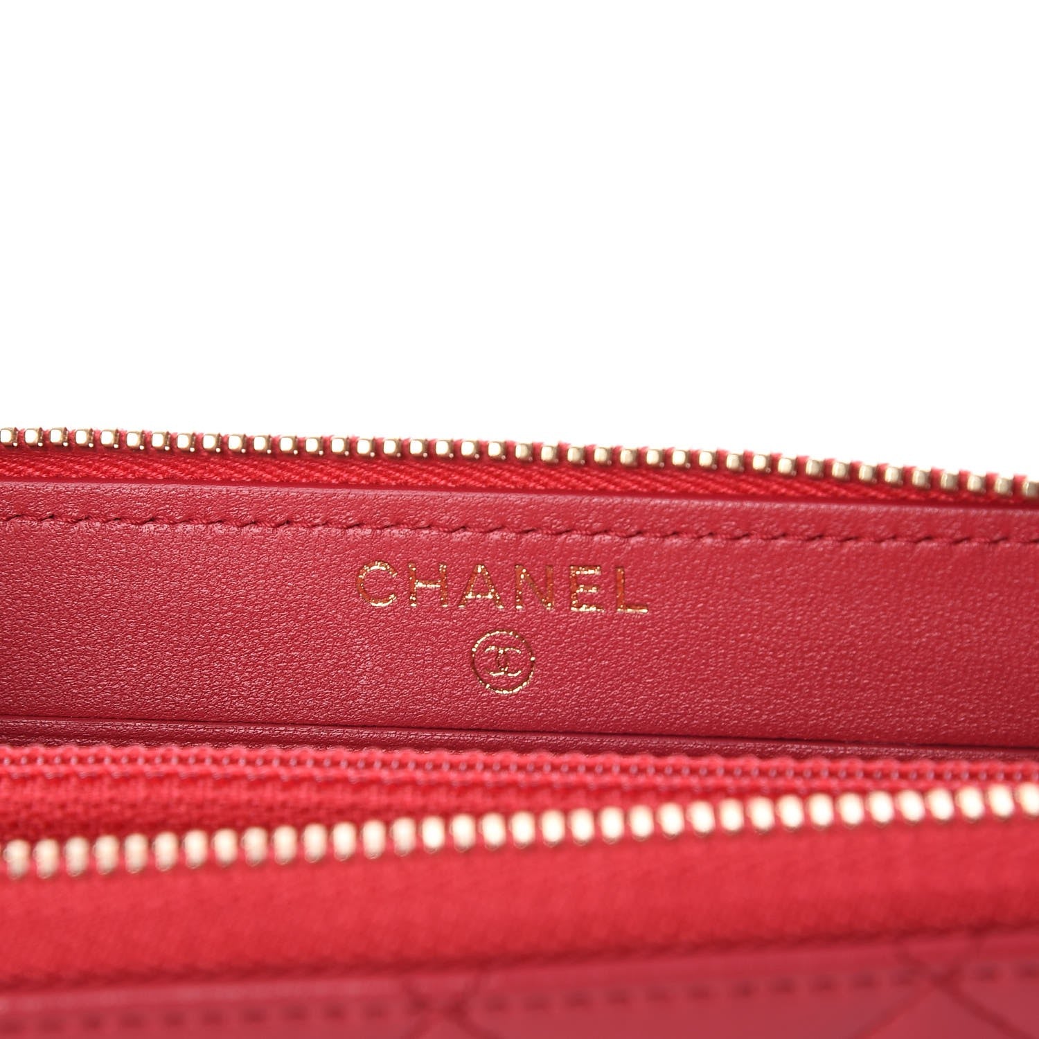 Chanel Lambskin Quilted Small Zip Around Wallet Dark Pink 6 of 7