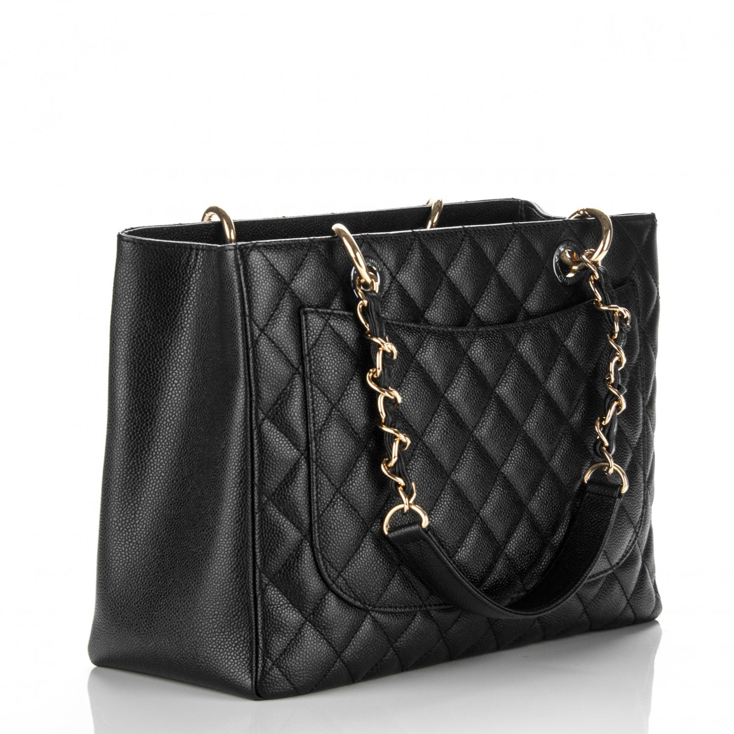 Caviar Quilted Grand Shopping Tote GST Black