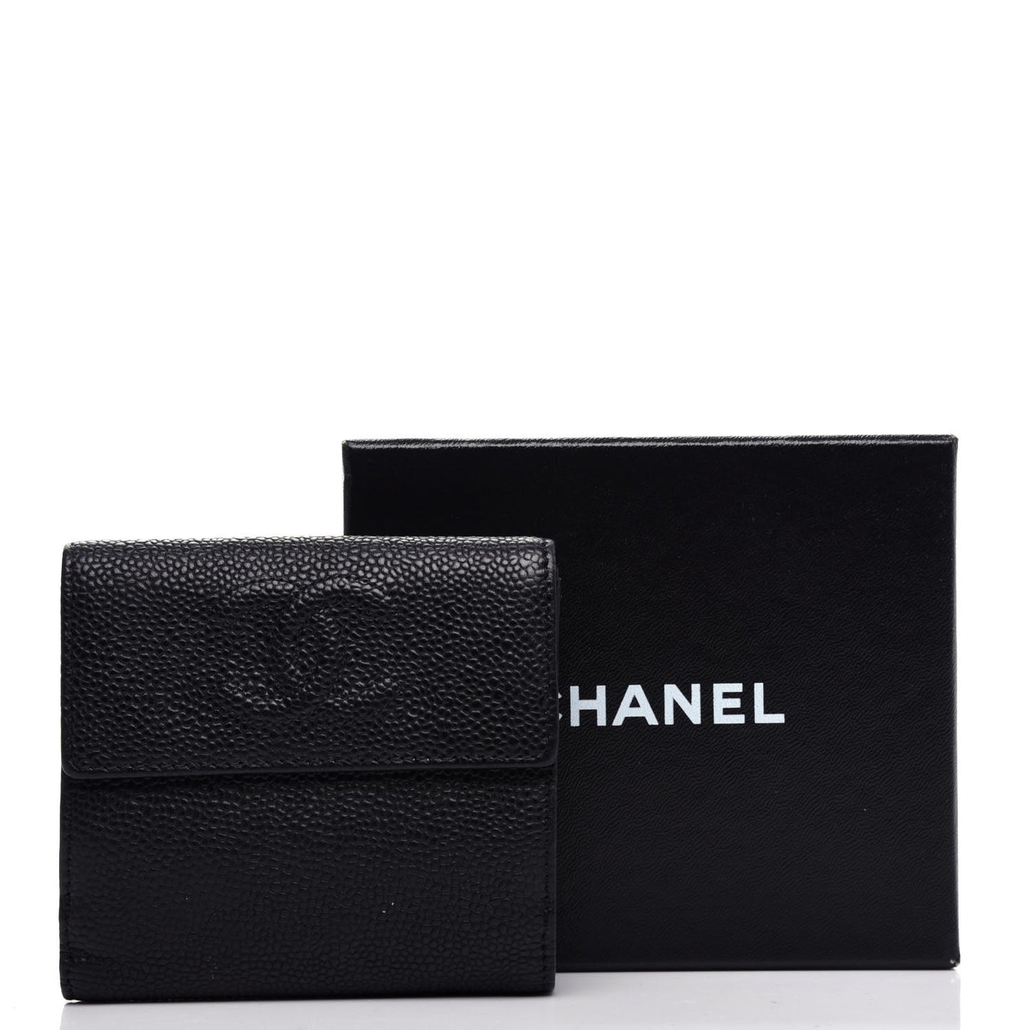 Caviar Timeless CC Compact Flap Wallet Black